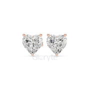 Heart Diamond Stud Earrings
