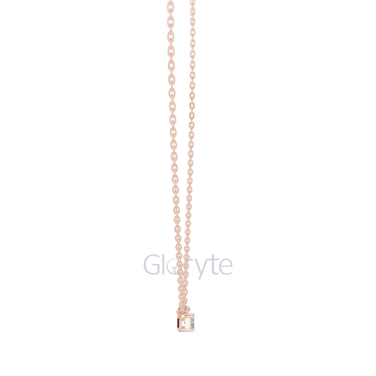Emerald Cut Solitaire Diamond Pendant Necklace