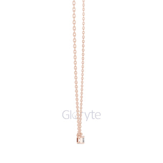 Emerald Cut Solitaire Diamond Pendant Necklace