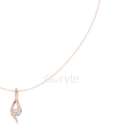 Solitaire Curve Diamond Pendant Necklace