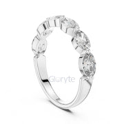 Oval Cut Half Eternity Ring