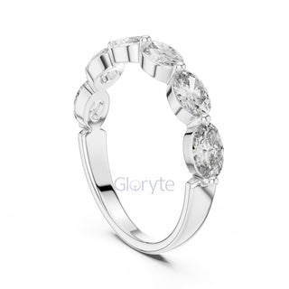 Oval Cut Half Eternity Ring