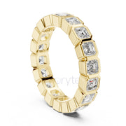 Asscher Cut Diamond Bezel-Set Eternity Band