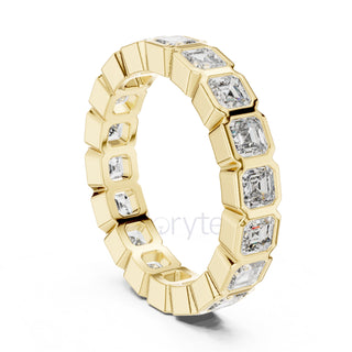 Asscher Cut Diamond Bezel-Set Eternity Band