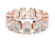 Oval Diamond Bezel-Set Eternity Band