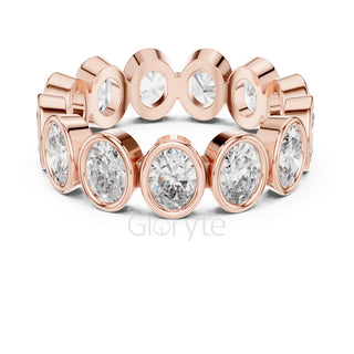 Oval Diamond Bezel-Set Eternity Band