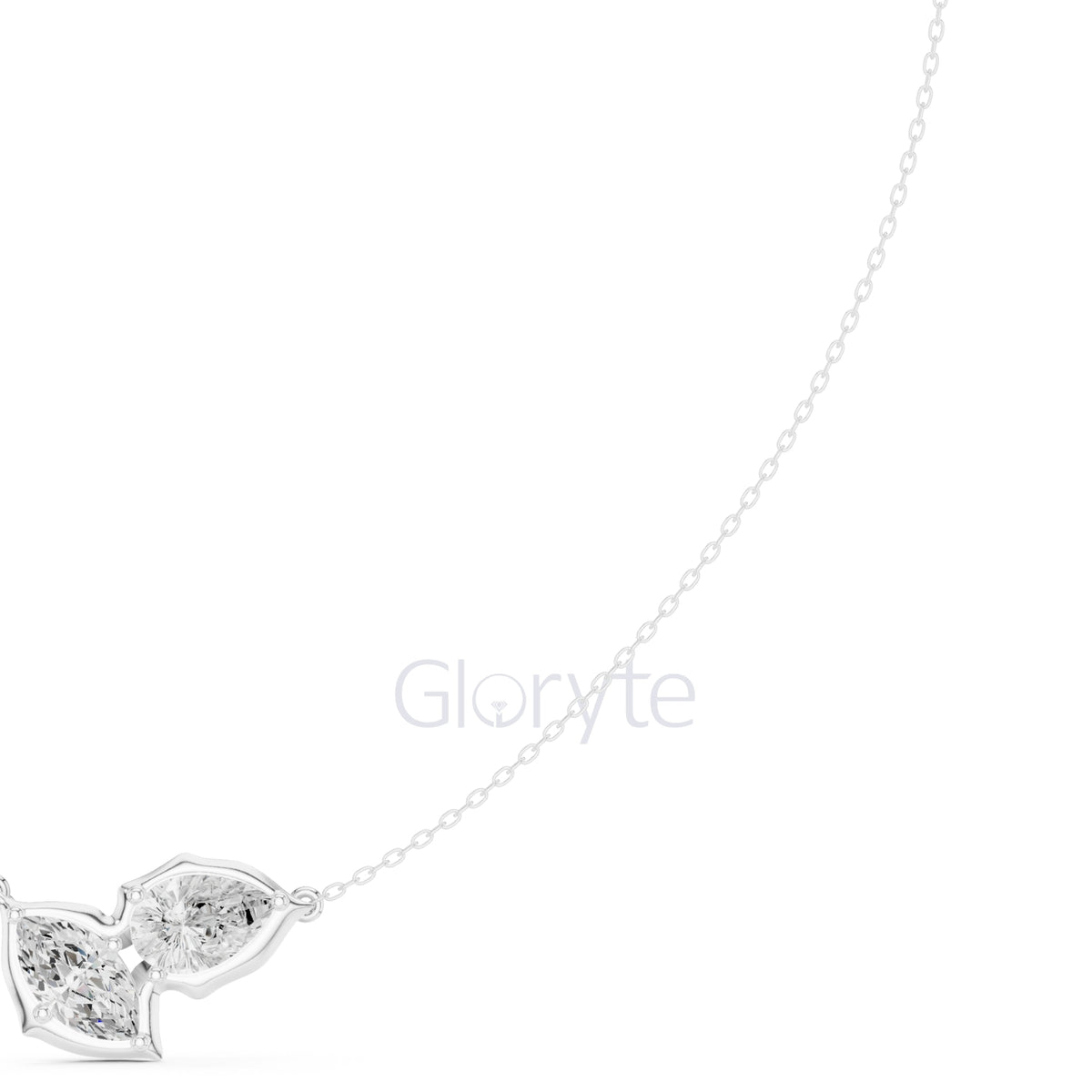 Pear and Marquise Diamond Duo Necklace