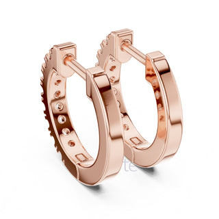 Classic Round Cut Diamond Hoop Earrings