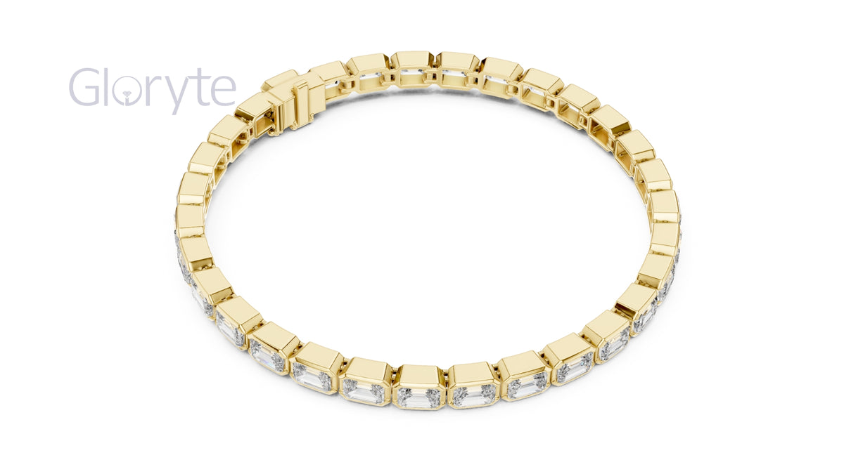Emerald Cut Diamond Tennis Bracelet 0.30 Pointers