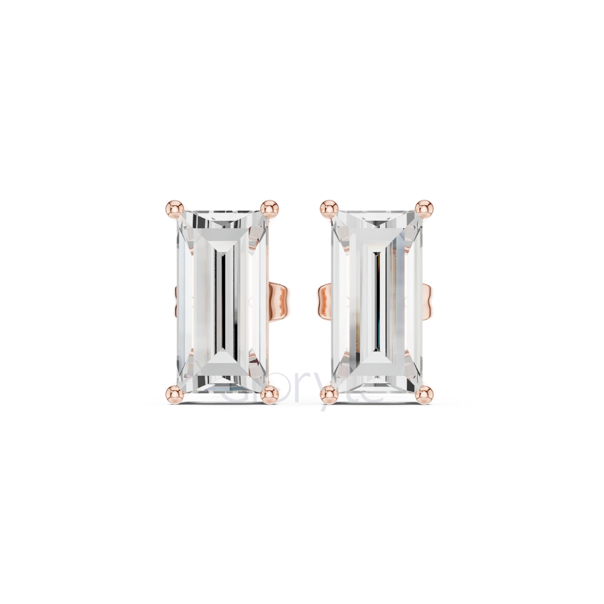 Baguette Diamond Stud Earrings