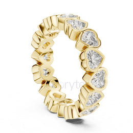 Heart Cut Diamond Eternity Band