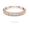 Milgrain Diamond Band in 925 Silver, 10K & 14K Gold | Half Eternity Ring