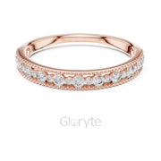 Milgrain Diamond Band | Half Eternity Ring