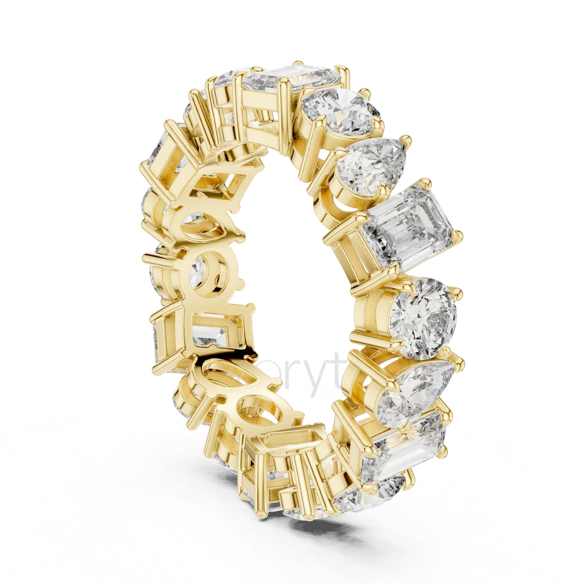 Pear, Round & Emerald Cut Diamond Eternity Band