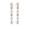 Elegant Multi-Cut Diamond Drop Earrings – Princess, Pear, Oval & Emerald Cuts