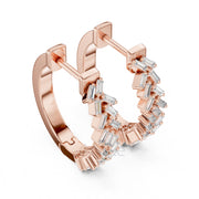 Baguette Cluster Hoop Earrings