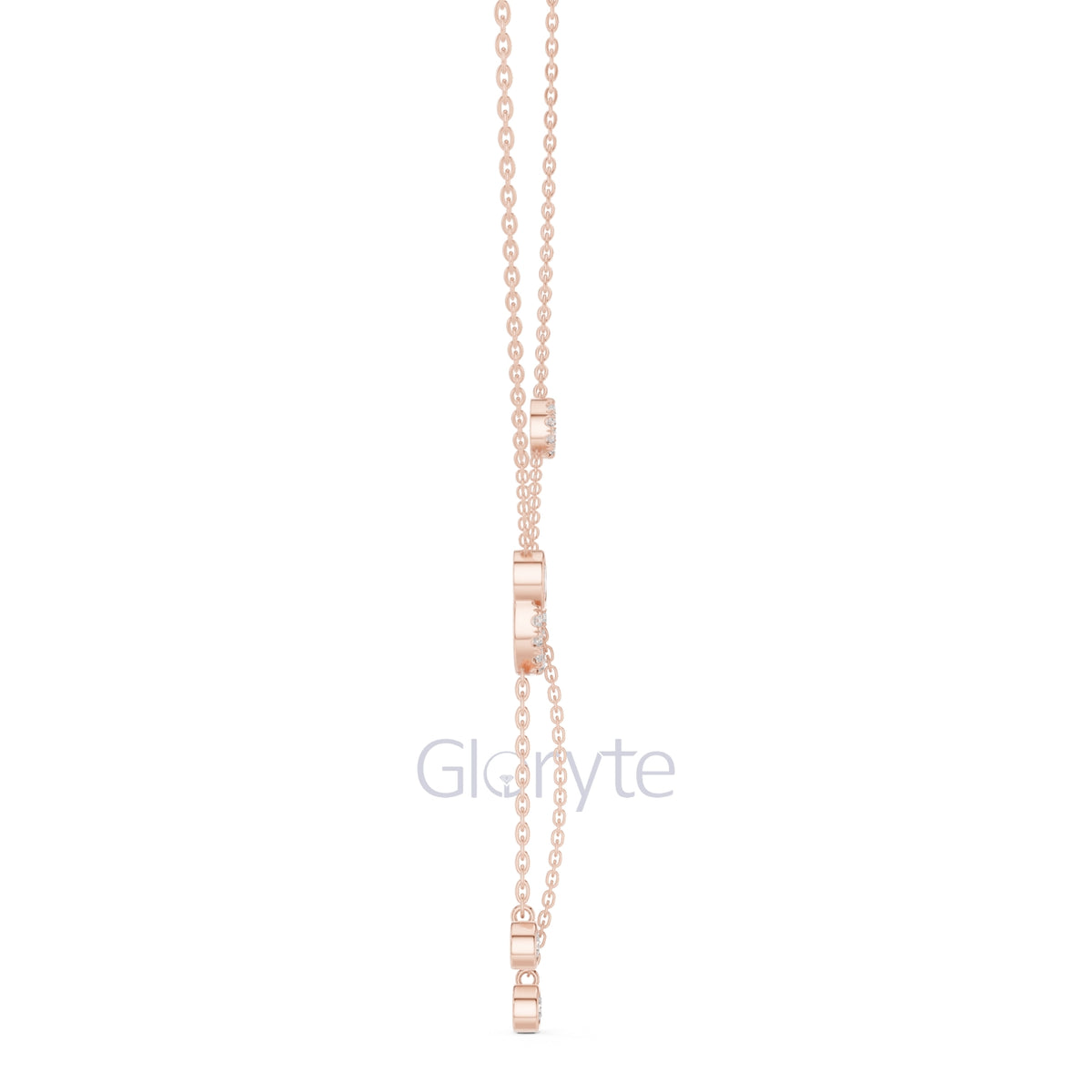Interlocking Circle Drop Diamond Necklace