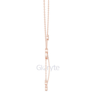 Interlocking Circle Drop Diamond Necklace