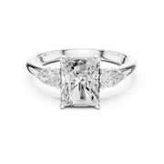 Three-Stone Engagement Ring with Pear Side Diamonds