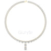 Emerald-Cut Diamond Tennis Necklace with Statement Drop