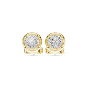 Elegant Bezel Diamond Stud Earrings | 2.50 Carat Total Weight