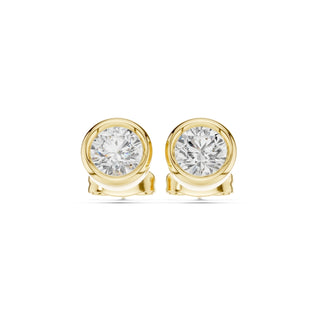 Elegant Bezel Diamond Stud Earrings