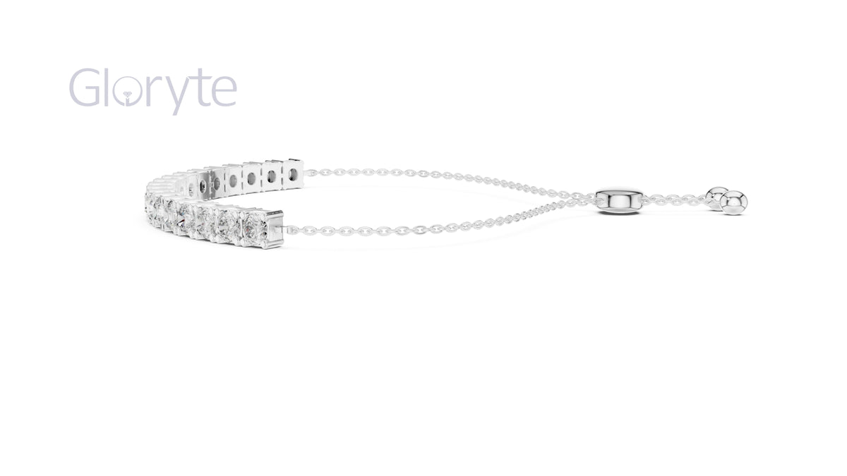 Round Cut Adjustable Diamond Bracelet | Timeless & Versatile