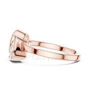 Trillion & Cushion Diamond Bezel Ring