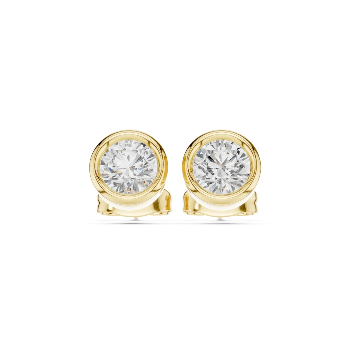 Elegant Bezel Diamond Stud Earrings