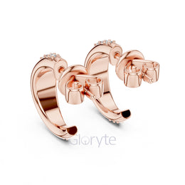 Classic Half Hoop Diamond Earrings with Graduated Round Stones