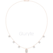 Emerald Halo & Marquise Diamond Necklace