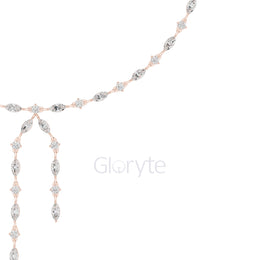Marquise & Round Diamond Lariat Necklace