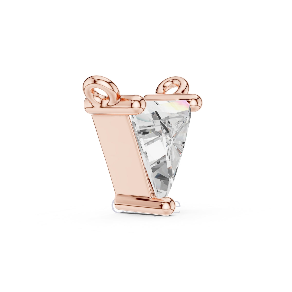 Triangle Solitaire Diamond Pendant Necklace
