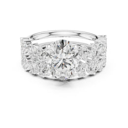 Floral & Round Diamond Cluster Ring – 3.70 CTW