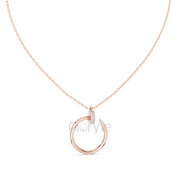 Circle Diamond Accent Pendant Necklace