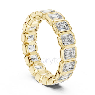 Emerald Cut Bezel Set Eternity Band