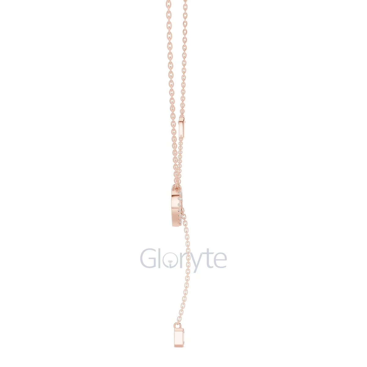 Diamond Heart Drop Pendant Necklace with Accent Chain – Includes Chain