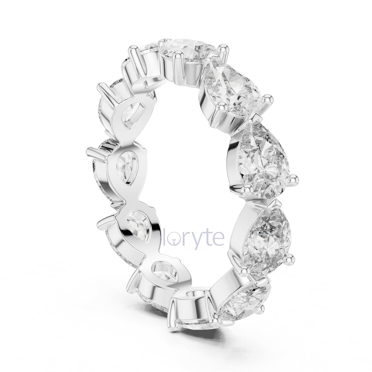 Pear Cut Diamond Eternity Band Ring