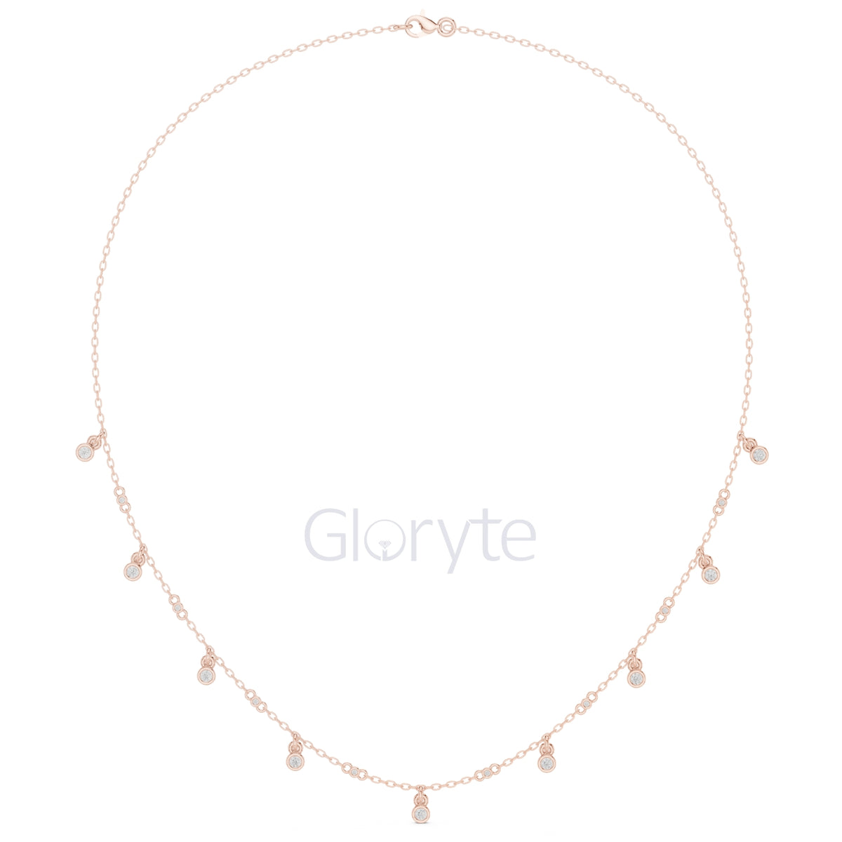 Dangling Diamond Station Necklace