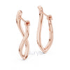 Twist Hoop Diamond Earrings with Modern Wave
