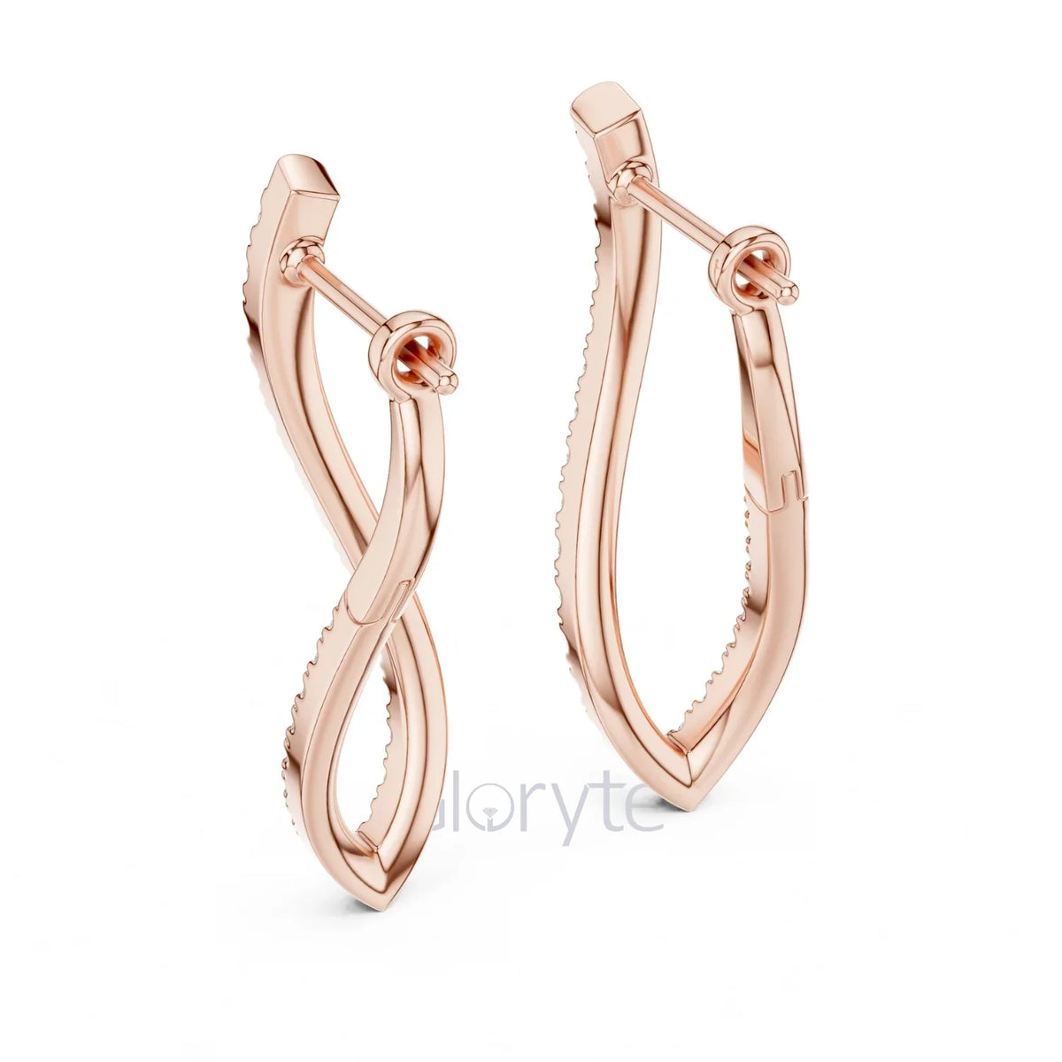 Twist Hoop Diamond Earrings with Modern Wave