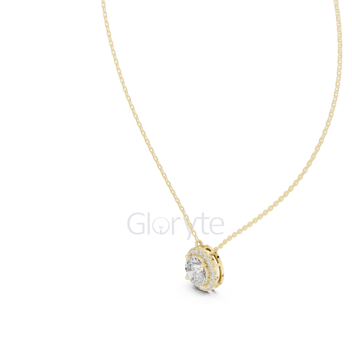 Round Halo Diamond Pendant Necklace (2.38 CT)