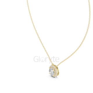 Round Halo Diamond Pendant Necklace (2.38 CT)