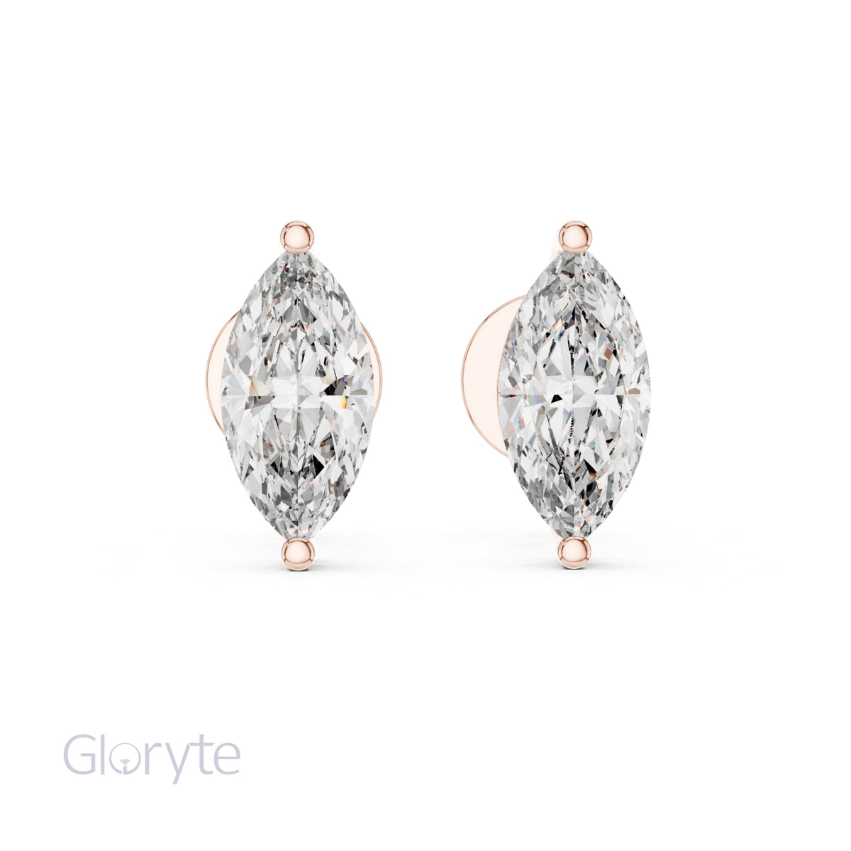 Marquise Cut Diamond Stud Earrings