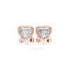 Heart-Shaped Diamond Stud Earrings | Bezel-Set Solitaire in Gold or Silver | Lab-Grown & Moissanite