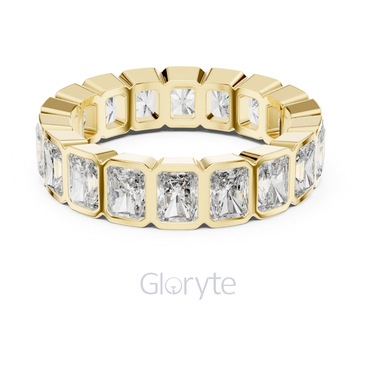 Radiant Cut Diamond Bezel-Set Eternity Band