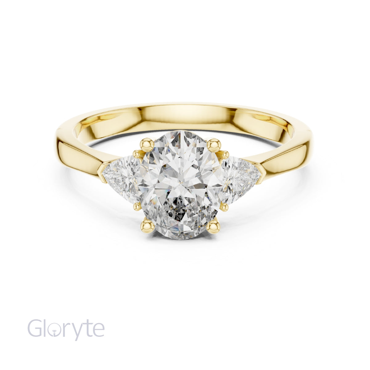 Three Stone Diamond Ring Collection | 1.30 CTW | Trillion Side Stones
