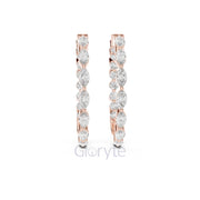 Marquise & Round Diamond Hoop Earrings
