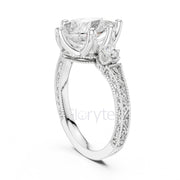 Pear Diamond Vintage Bridal Ring