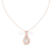 Infinity Halo Pear Pendant Necklace